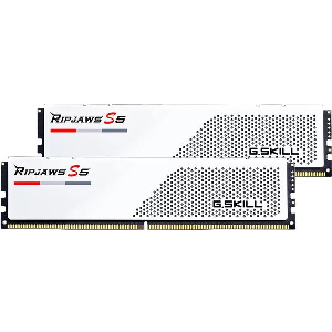 RAM G.SKILL RIPJAWS S5 WHITE 64GB (2X32GB) DDR5 6000MT/S CL30 INTEL XMP F5-6000J3040G32GX2-RS5W