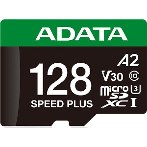 ADATA UD128GUI3V30A2SP-RA1 SPEED PLUS 128GB MICRO SDXC UHS-I 180MB/S U3 C10 WITH ADAPTER
