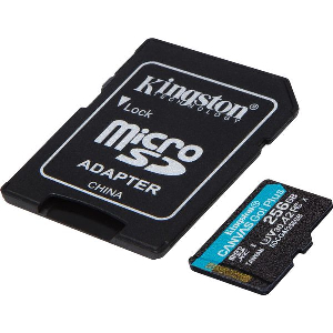 KINGSTON SDCG4/256GB CANVAS GO PLUS GEN4 256GB MICRO SDXC 200MB/S READ A2 U3 V30 + ADAPTER