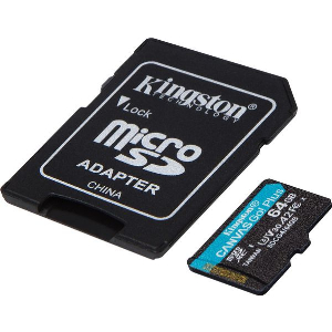 KINGSTON SDCG4/64GB CANVAS GO PLUS GEN4 64GB MICRO SDXC 200MB/S READ A2 U3 V30 + ADAPTER