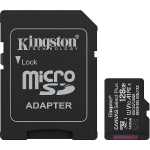 KINGSTON SDCS3/128GB CANVAS SELECT PLUS GEN3 128GB MICRO SDXC 150MB/S A1 + ADAPTER