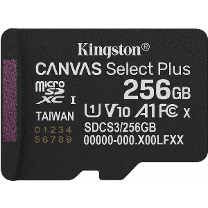 KINGSTON SDCS3/256GBSP CANVAS SELECT PLUS GEN3 256GB MICRO SDXC 150MB/S A1