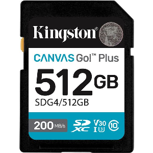 KINGSTON SDG4/512GB CANVAS GO PLUS GEN4 512GB SDXC U30 V30 A2