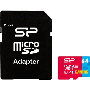 SILICON POWER SUPERIOR 64GB GAMING MICRO SDXC U3 V30 A1 + ADAPTER SP064GBSTXDV3V1NSP