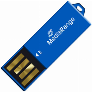 MEDIARANGE MR975 8GB USB 2.0 NANO FLASH DRIVE PAPER-CLIP STICK BLUE