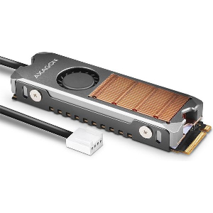 AXAGON CLR-M2FAN ACTIVE FAN - M.2 SSD 80MM SSD COPPER BODY SILICONE THERMAL PADS HEIGHT 13MM