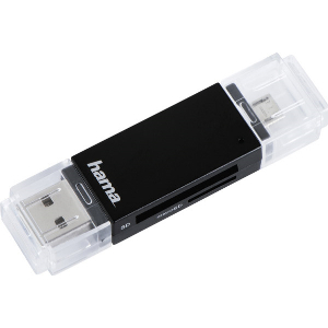 HAMA 181056 USB 2.0 OTG CARDREADER SD/MICROSD BLACK