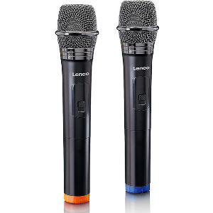 LENCO MCW-020BK DUAL WIRELESS MICROPHONE 65 MM RECEIVER