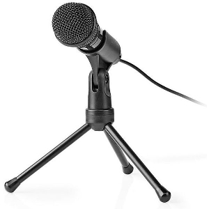 NEDIS MICTJ100BK WIRED MICROPHONE ON/OFF BUTTON WITH TRIPOD 3.5 MM