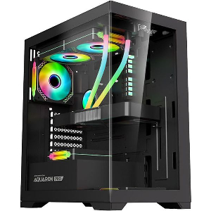 CASE ARMAGGEDDON FULL ATX TRANSPARENT FISH TANK GAMING CASE AQUARON PRO BLACK AQUARON-PRO-B