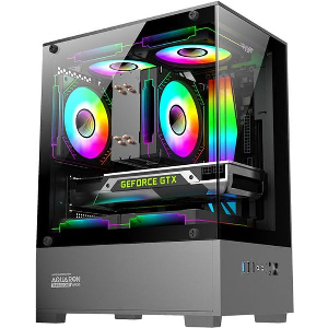 CASE ARMAGGEDDON RGB M-ATX DUAL CHAMBER GAMING CASE AQUARON DUPLEX ONE BLACK AQUARON-DUPLEX1-B
