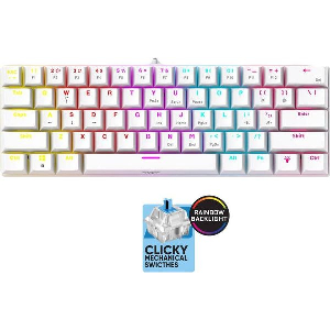ARMAGGEDDON 61-KEYS WIRED MECH KEYBOARD BL.SW. MKA-1C CORE CLICKY WHITE MKA-1C-CORE-CW