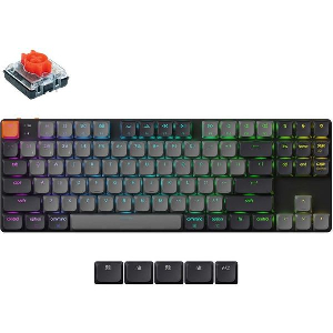 KEYCHRON K1 V6 (K1X-B1) QMK WIRELESS MECHANICAL KEYBOARD RED SWITCH RGB 80% US LAY