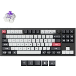 ΠΛΗΚΤΡΟΛΟΓΙΟ KEYCHRON Q3 HE Q3H-M1 QMK WIRELESS CUSTOM HALL EFFECT PURPLE SWITCH 80% US