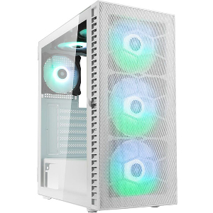 CASE KOLINK OBSERVATORY HF MESH ARGB MIDI TOWER CASE - WHITE WITH 6 ARGB FANS - 3X140MM & 3X120MM