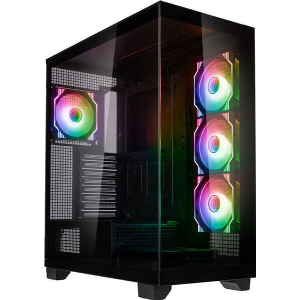 CASE KOLINK UNITY ARENA ARGB MIDI TOWER SHOWCASE - BLACK E-ATX 420MM CLEARANCE WITH 4 ARGB FANS