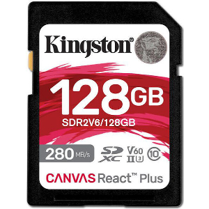 KINGSTON SDR2V6/128GB CANVAS REACT PLUS V60 128GB SDXC C10 UHS-II U3