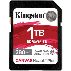 KINGSTON SDR2V6/1TB CANVAS REACT PLUS V60 1TB SDXC C10 UHS-II U3