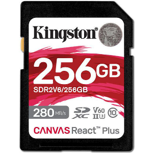 KINGSTON SDR2V6/256GB CANVAS REACT PLUS V60 256GB SDXC C10 UHS-II U3