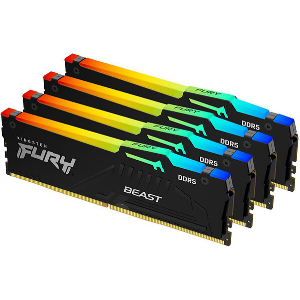 RAM KINGSTON FURY BEAST BLACK RGB 64GB (4X16GB) DDR5 6000MT/S CL40 XMP QUAD KIT KF560C40BBAK4-64