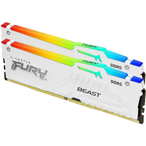 RAM KINGSTON FURY BEAST WHITE RGB 32GB (2X16GB) DDR5 6000MT/S CL30 AMD EX DUAL KIT KF560C30BWEAK2-32