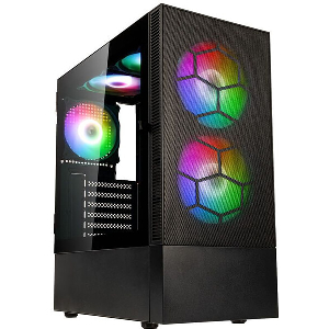 CASE KOLINK OBSERVATORY MX MESH ARGB MIDI TOWER CASE - BLACK WITH 5 ARGB FANS - 2X140MM & 3X120MM