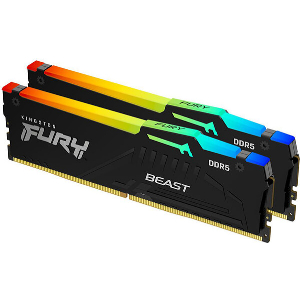 RAM KINGSTON FURY BEAST BLACK RGB 16GB (2X8GB) DDR5 6000MT/S CL30 XMP DUAL KIT KF560C30BBAK2-16