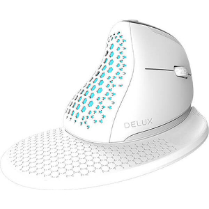 DELUX M618XSD WIRELESS ERGONOMIC MOUSE BT+2.4G RGB WHITE