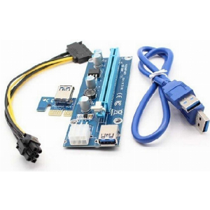 QOLTEC 55501 RISER PCI-E 1X - 16X USB 3.0 SATA/ PCI-E 6PIN