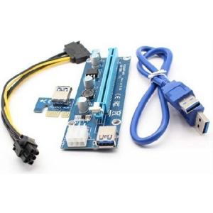 QOLTEC PCI-E RISER 1X - 16X USB 3.0 VER. 009S SATA PCI-E 6 PIN