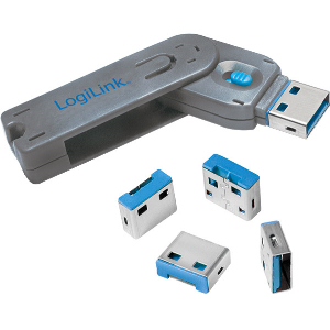 LOGILINK AU0043 USB PORT BLOCKER (1X KEY AND 4X LOCKS)