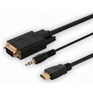 SAVIO CL-104 HDMI TO VGA M/M + AUDIO CONVERTER CABLE 1.8M BLACK