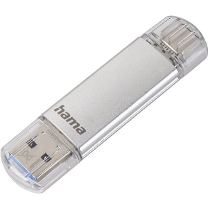 HAMA 181073 C-LAETA USB STICK, USB-C USB 3.1/3.0, 128 GB, 40 MB/S, SILVER