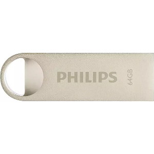 PHILIPS MOON 64GB USB 2.0 FLASH DRIVE VINTAGE SILVER FM64FD160B/00