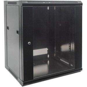 INTELLINET 711883 19' 12U/570X600MM WALL-MOUNTED CABINET FLATPACK BLACK