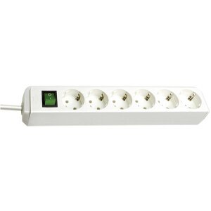 BRENNENSTUHL ECO-LINE 6 FOLD WHITE 1,5M + SWITCH 1159520015