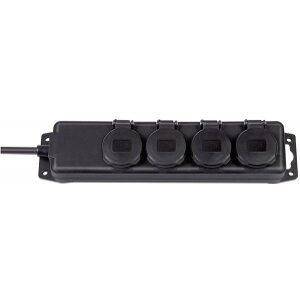 BRENNENSTUHL POWER STRIP 4 FOLD BLACK 2M 1159960