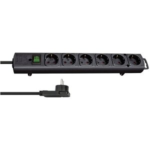 BRENNENSTUHL POWER STRIP 6 FOLD COMFORT-LINE BLACK 2M 1153300100