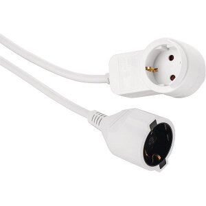 HAMA 133801 HAMA POWERPLUG EARTHED EXTENSION CABLE ADDITIONAL SOCKET 3.0 M WHITE