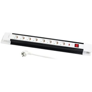 LOGILINK LPS207 8-WAY OUTLET STRIP 8X SCHUKO SOCKETS WITH SWITCH/CHILD PROTECTION 3M BLACK/WHITE