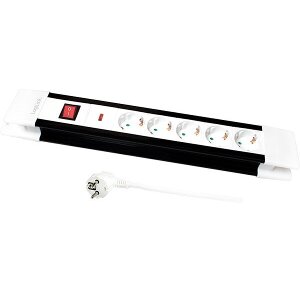 LOGILINK LPS211 5-WAY OUTLET STRIP 5X SCHUKO SOCKETS WITH SWITCH/CHILD PROTECTION 3M BLACK/WHITE