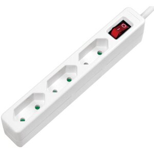 LOGILINK LPS230 SOCKET OUTLET 3-WAY WITH SWITCH SLIM 1.5M WHITE