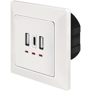 LOGILINK PA0254 WALL OUTLET, 2X USB-A, 1X USB-C
