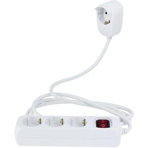 REV 3+1-WAY MULTIPLE SOCKET POWER SPLIT ΜΕ ΔΙΑΚΟΠΤΗ 2M WHITE