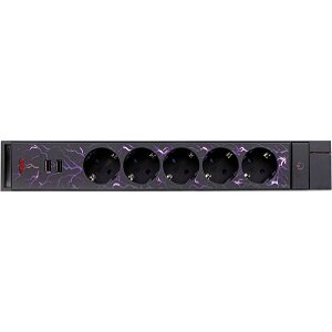 REV GAMER MULTIPLE SOCKET 1,4M 5-FOLD 2XUSB INCL. COLOR SETTING 0012528512