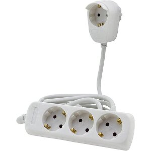 REV MULTIPLE SOCKET OUTLET 3+1-FOLD 2M WHITE POWERSPLIT 0012312114 WS