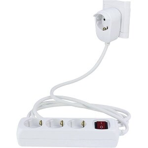 REV MULTIPLE SOCKET OUTLET 3+1-FOLD 5M + SWITCH WHITE 0012395114 WS