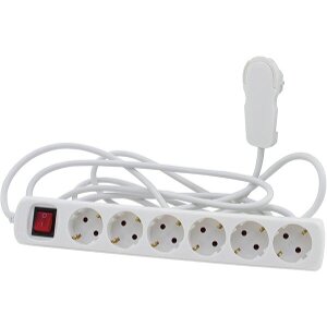 REV MULTIPLE SOCKET OUTLET 6-FOLD 5M WHITE 0012626115 WS