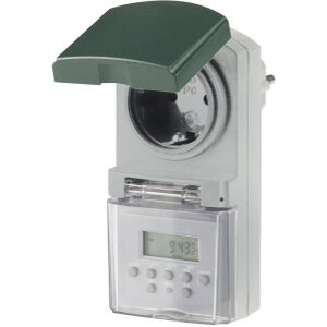 REV OUTDOOR DIGITAL TIMER IP44 GREY/GREEN