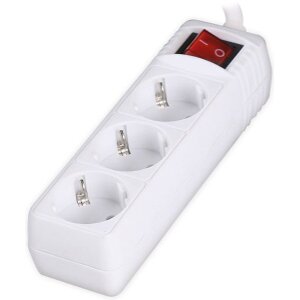 SONORA PSW301 POWER STRIP WITH 3 SOCKETS ON/OFF SWITCH 1.5M WHITE